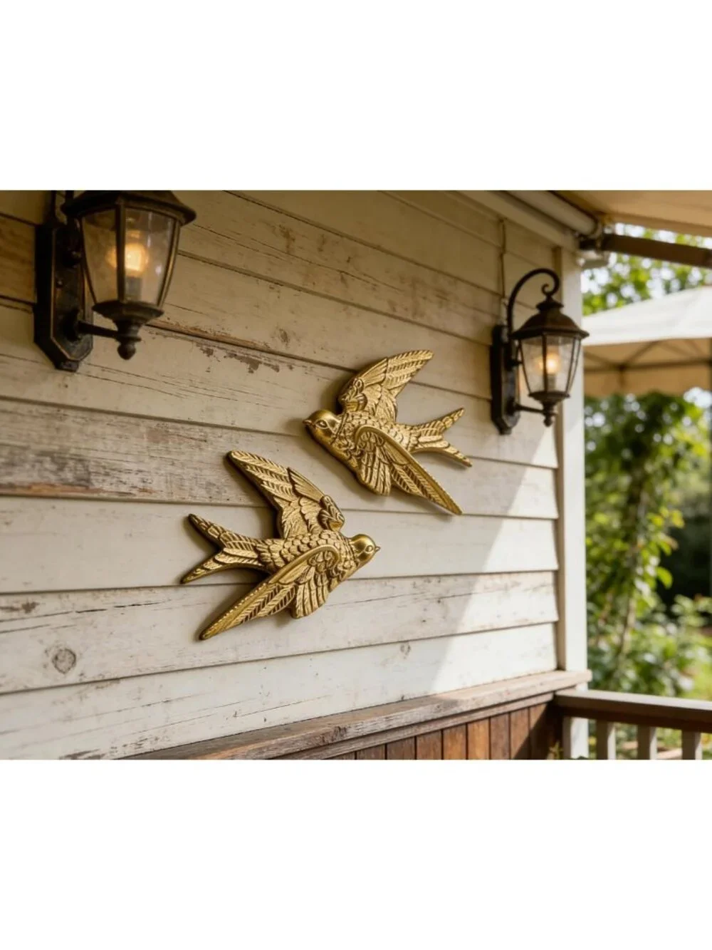 Elegant Gold Swallow Bird Wall Sculptures Set of 2 | Perfect for Home Decor